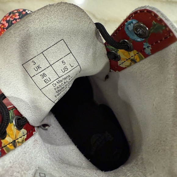 Dr Martens 1460 Pascal Boots Size 5 Floral Clash Wanderlust Red Purple - Picture 13 of 14